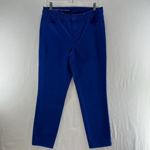 Talbots Flawless Slim Ankle Jeans Womens 10 Mid Rise Stretch Denim Zip Fly Blue - Picture 1 of 13